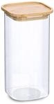 Zeller 19492 Vorratsglas m. Bambusdeckel, 900 ml, ca. 10 x 10 x 22 cm