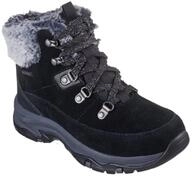Skechers Damen Trego Snow Worries Hiking Boots,boots, Black Suede Duraleather Faux