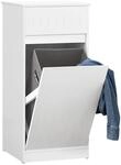 SoBuy Badezimmerschrank mit W&auml;schekorb f&uuml;r Badezimmer, 40x90x38 cm Wei&szlig;