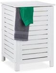 Relaxdays W&auml;schetruhe mit Deckel, 86 Liter, entnehmbarer W&auml;schesack, Kiefernholz,