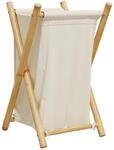 vidaXL W&auml;schekorb Cremewei&szlig; 41,5x36x63,5 cm Bambus
