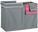 Relaxdays W&auml;schekorb mit Deckel, 100 l, faltbar, Stoff, W&auml;schesammler Bad &
