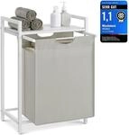 VASAGLE W&auml;schekorb 1 Fach, mit Ablage, Metallrahmen, 65 L