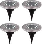 GLOBO 4x LED Solar Leuchten Au&szlig;en Erdspie&szlig; Strahler Garten Weg Spot Steck...