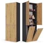 CDF Badezimmerschrank Bad Schrank Mit W&auml;schekorb Eiche Artisan Anthrazit...