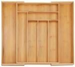 Relaxdays Besteckkasten Bambus, ausziehbar, HBT: 5 x 32,5-52 x 45,5 cm,