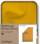schlafgut Knitted Jersey Bettw&auml;sche 135x200 cm Bio-Baumwolle, Yellow Deep