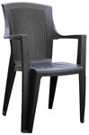 Stapelbarer Stuhl mit hoher R&uuml;ckenlehne, Rattaneffekt, Made in Italy, 60 x 62...