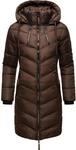 MARIKOO Damen Wintermantel Warmer Steppmantel lang mit Verstellbarer Kapuze Armasa