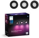 Philips Hue Centura Einbauspots, Rund, 3er Pack, Schwarz | White & Color Ambiance,
