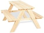 PINOLINO Nicki 4er Kindersitzgruppe - Kindertisch - Picknicktisch aus Massivholz,