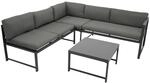 DEGAMO Funktions Eck- Loungeset Montana 192x188cm, Aluminiumgestell dunkelgrau,...