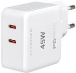 VIVANCO TCVVDUALUSBPD20_25W USB Ladeger&auml;t 45W 2X USB-C&reg; USB PD Wei&szlig;