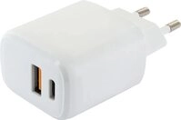 Schwaiger 230V Ladeadapter Schnell USB/TypC wei&szlig;
