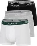 Lacoste Herren 3-Pack Strech Cotton Boxershorts, Noir/Blanc-Argent Chine, XL