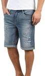 Blend Deniz Herren Jeans Shorts Kurze Denim Hose im Destroyed-Optik aus