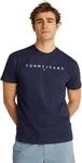 Tommy Jeans TJM Reg Linear Logo Tee EXT Kurzarm-T-Shirt, Herren, Blau (Dark Night