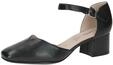CAPRICE Damen Pumps aus Leder mit Klettverschluss, Schwarz (Black Nappa), 37 EU