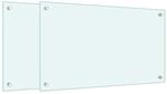 vidaXL K&uuml;chenr&uuml;ckw&auml;nde 2 Stk. Wei&szlig; 70x40 cm Hartglas