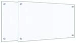 vidaXL K&uuml;chenr&uuml;ckw&auml;nde 2 STK. Transparent 70x40 cm Hartglas