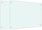 vidaXL K&uuml;chenr&uuml;ckw&auml;nde 2 STK. Wei&szlig; 70x50 cm Hartglas