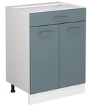 Vicco K&uuml;chenunterschrank R-Line, Blau-Grau, 60 cm | 1 Schublade &middot; Ohne