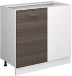 Vicco Eckunterschrank R-Line, Edelgrau, 86 cm ohne Arbeitsplatte, zur freien
