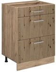 Vicco K&uuml;chenunterschrank R-Line, Artisan-Eiche, 60 cm mit Schubladen, ohne