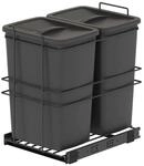 Emuca - Recycling-Beh&auml;lter f&uuml;r die K&uuml;che, 2 x 35 L, Bodenbefestigung und