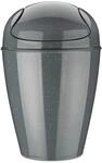 Koziol Del M Swing Top Bin, 12 l, recycelt, Naturgrau