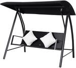 Outsunny 3-Sitzer Hollywoodschaukel Schaukel Polyrattan Metall mit Kissen belastbar