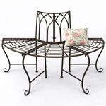 DanDiBo Baumbank Halbrund Metall Wetterfest Braun 127 cm 3 Sitzer 121071...