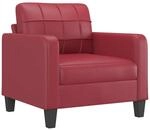 vidaXL Sessel Weinrot 60 cm Kunstleder