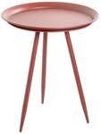 HAKU Beistelltisch rund rot Metall runder Sofatisch klein - Ma&szlig;e: H 54 x &Oslash; 44 cm