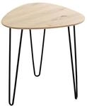 HAKU Beistelltisch Eiche hell schwarz MDF Metall Couchtisch klein - Ma&szlig;e: B 40 x H