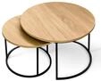 holz4home&reg; Couchtisch 2er-Set MDF Sonoma Eiche I Runder Beistelltisch im...