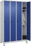 C + P M&ouml;belsysteme | Spind | 4 Abteile | lichtgrau RAL 7035 | 1200x500x1950 | 4