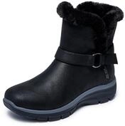 Skechers Damen Easy Going Dreamers Move Stiefel, Black Microleather Buckle Trim, 36
