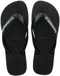 Havaianas Unisex Brasil Logo Zehentrenner, Schwarz, 33/34 EU