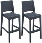 CLP 2er Set Barhocker Jamaica Mit Fu&szlig;st&uuml;tze I Outdoor-Tresenhocker In...