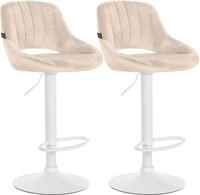CLP Barhocker 2er Set h&ouml;henverstellbar mit Lehne Milet, Barst&uuml;hle gepolstert