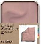 schlafgut Knitted Jersey Bettw&auml;sche 200x200 cm Bio-Baumwolle, Purple Mid 