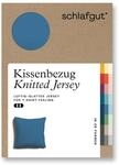 schlafgut Knitted Jersey Kissenbezug 80x80 cm Blue Mid Uni weicher Premium