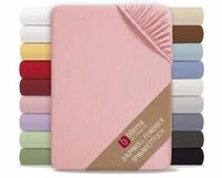 biberna Premium Feinbiber Spannbetttuch 90x200-100x200 cm rosa | 100% Baumwolle
