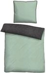 biberna Premium-Melange-Flanell Bettw&auml;sche 135x200 cm gr&uuml;n &ndash; Biber 2-teilig 