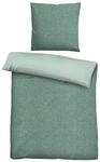 biberna Premium-Melange-Flanell Bettw&auml;sche 135x200 cm gr&uuml;n &ndash; Biber 2-teilig 