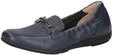 CAPRICE Damen Slipper aus Leder mit Schnalle, Blau (Ocean Deer), 38 EU