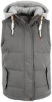 OXMO Lewonda Damen Weste Steppweste Outdoor Weste, Gr&ouml;&szlig;e:L, Farbe:DARK GREY