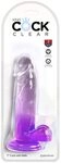 King Cock King Cock Clear 7" with Balls - Purple, Clear/Purple, 7 Zoll