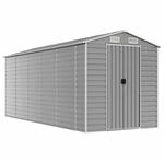 vidaXL Gartenhaus Hellgrau 191 x 470 x 198 cm Verzinkter Stahl
